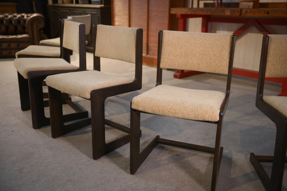 Set Of 6 Casala Chairs In Dark Oak, 1970s-photo-3