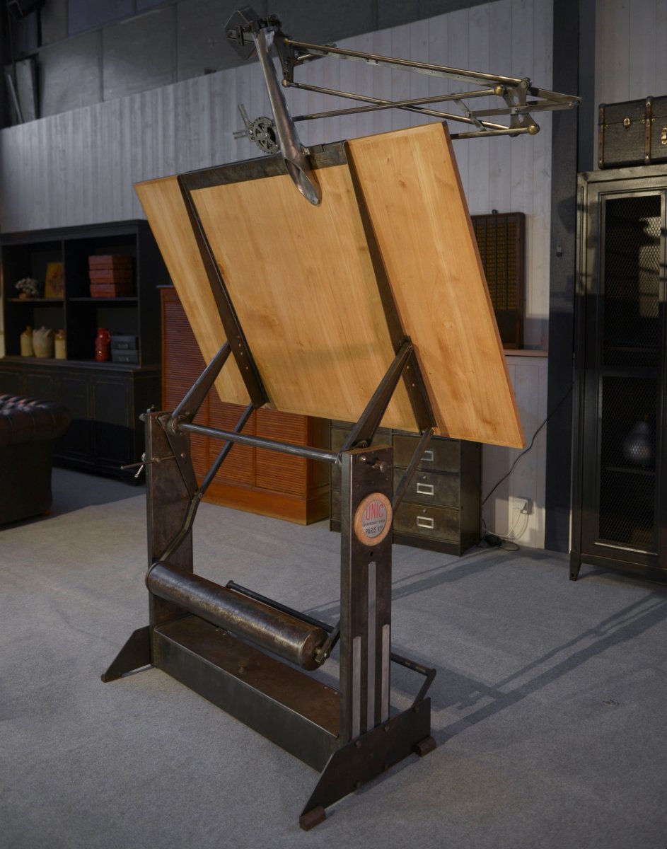 Table d'architecte UNIC Paris par Lucien Sautereau 1950's-photo-3