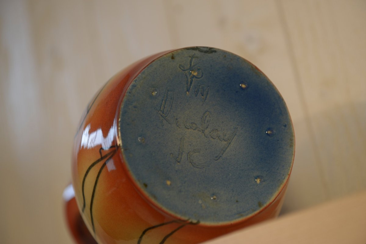 Vase céramique Danseuse Accolay signé JC 1960's-photo-2
