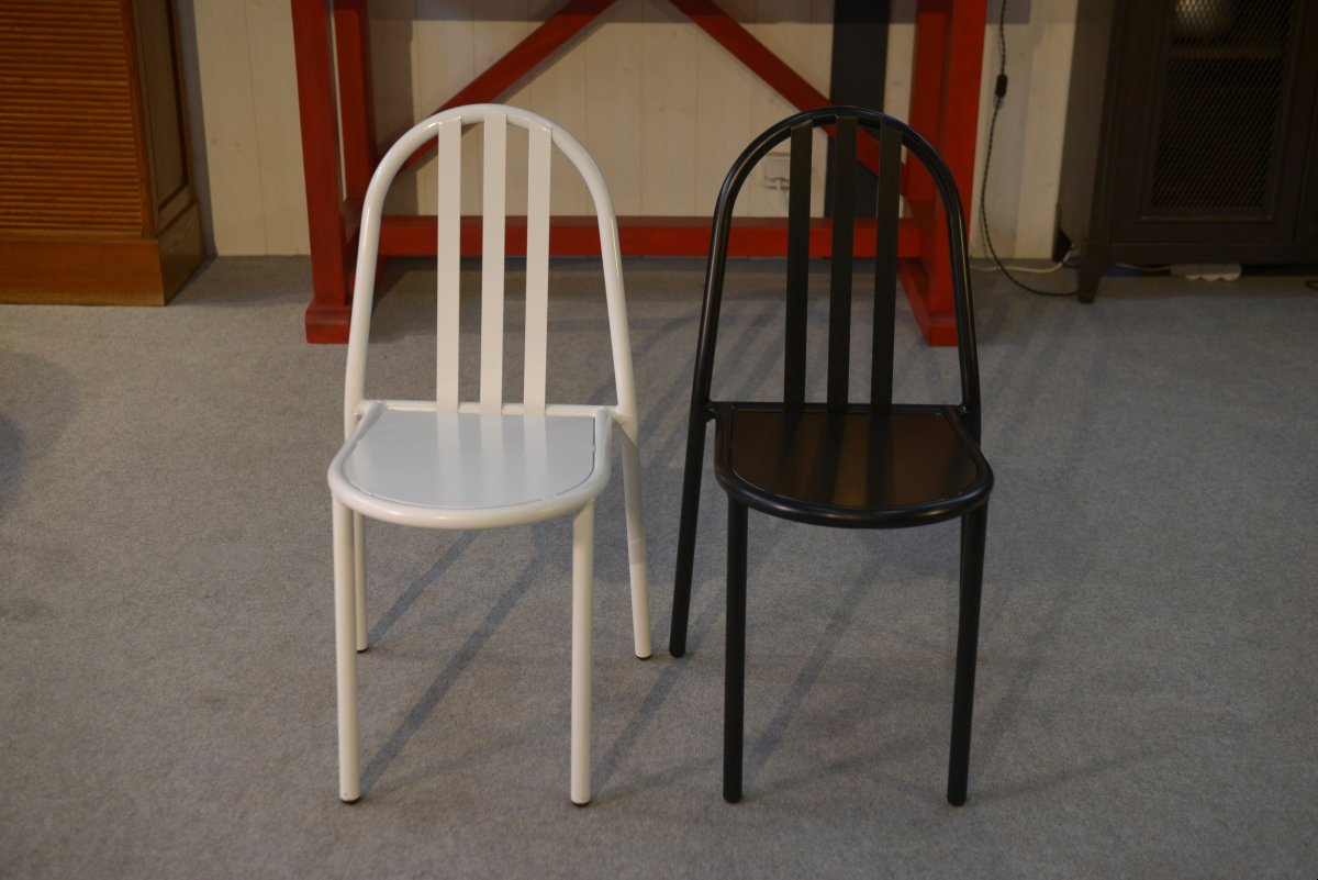 Pair Of White And Black Chairs By Mallet Stevens-photo-2