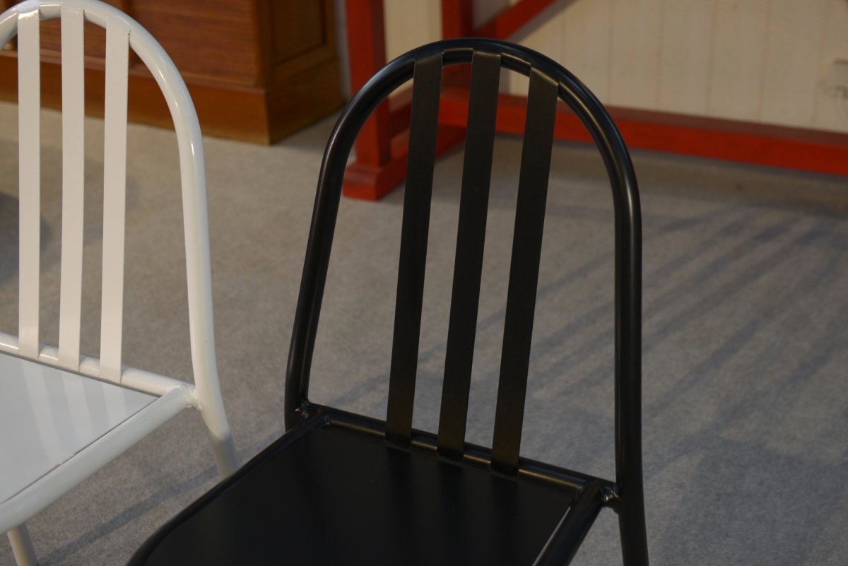 Pair Of White And Black Chairs By Mallet Stevens-photo-1
