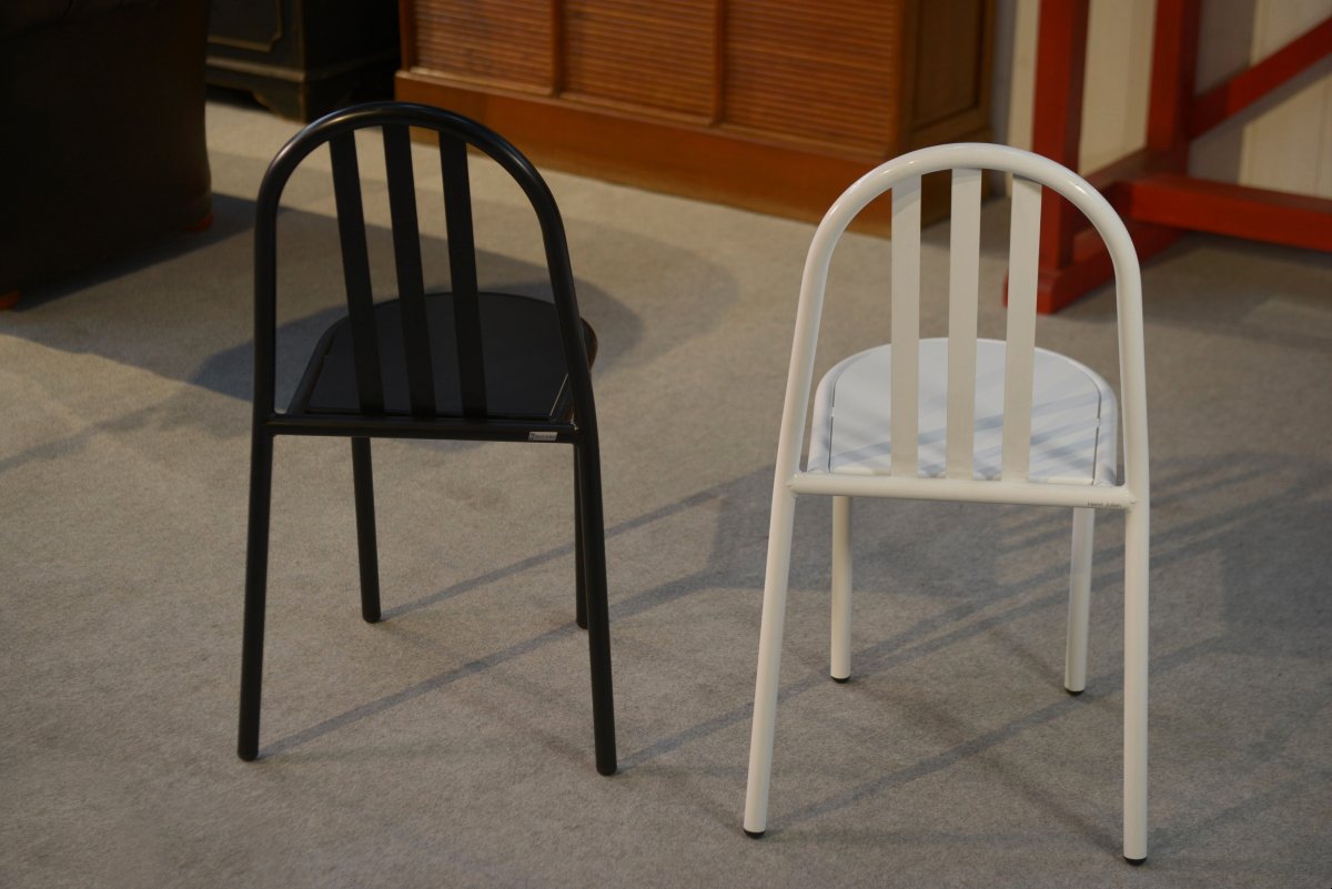 Pair Of White And Black Chairs By Mallet Stevens-photo-5