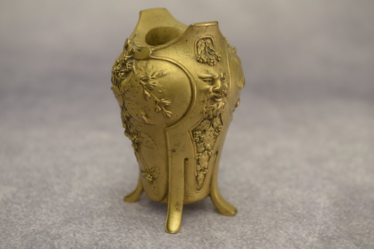 Art Nouveau Bronze Vase By Louchet Ciseleur - 1900s-photo-2