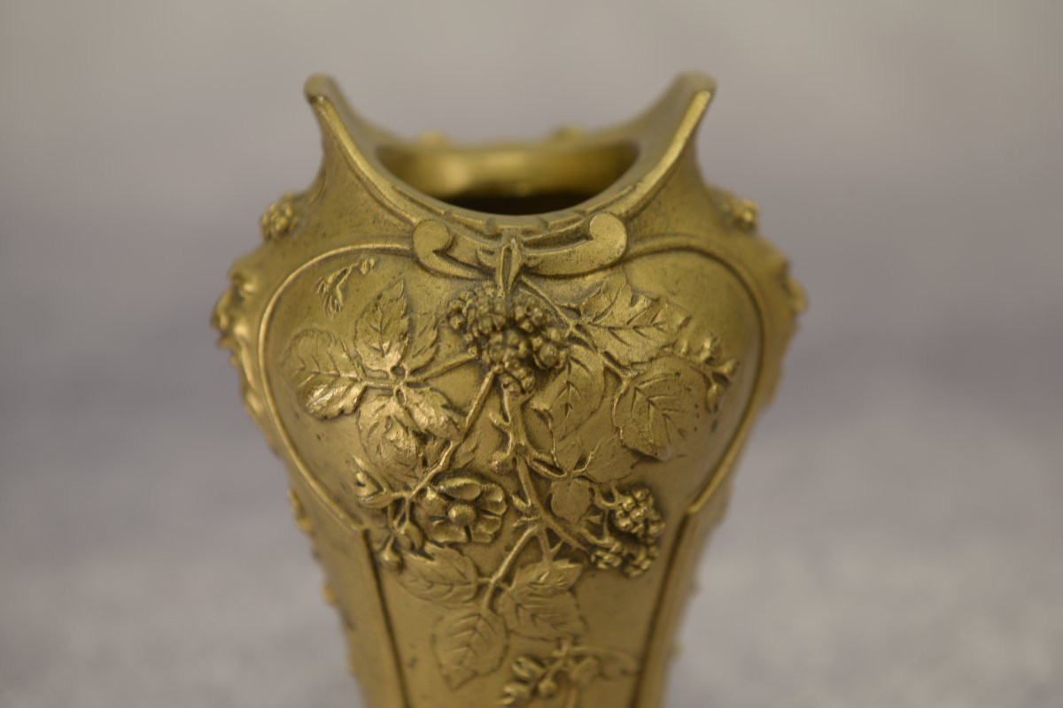 Art Nouveau Bronze Vase By Louchet Ciseleur - 1900s-photo-4