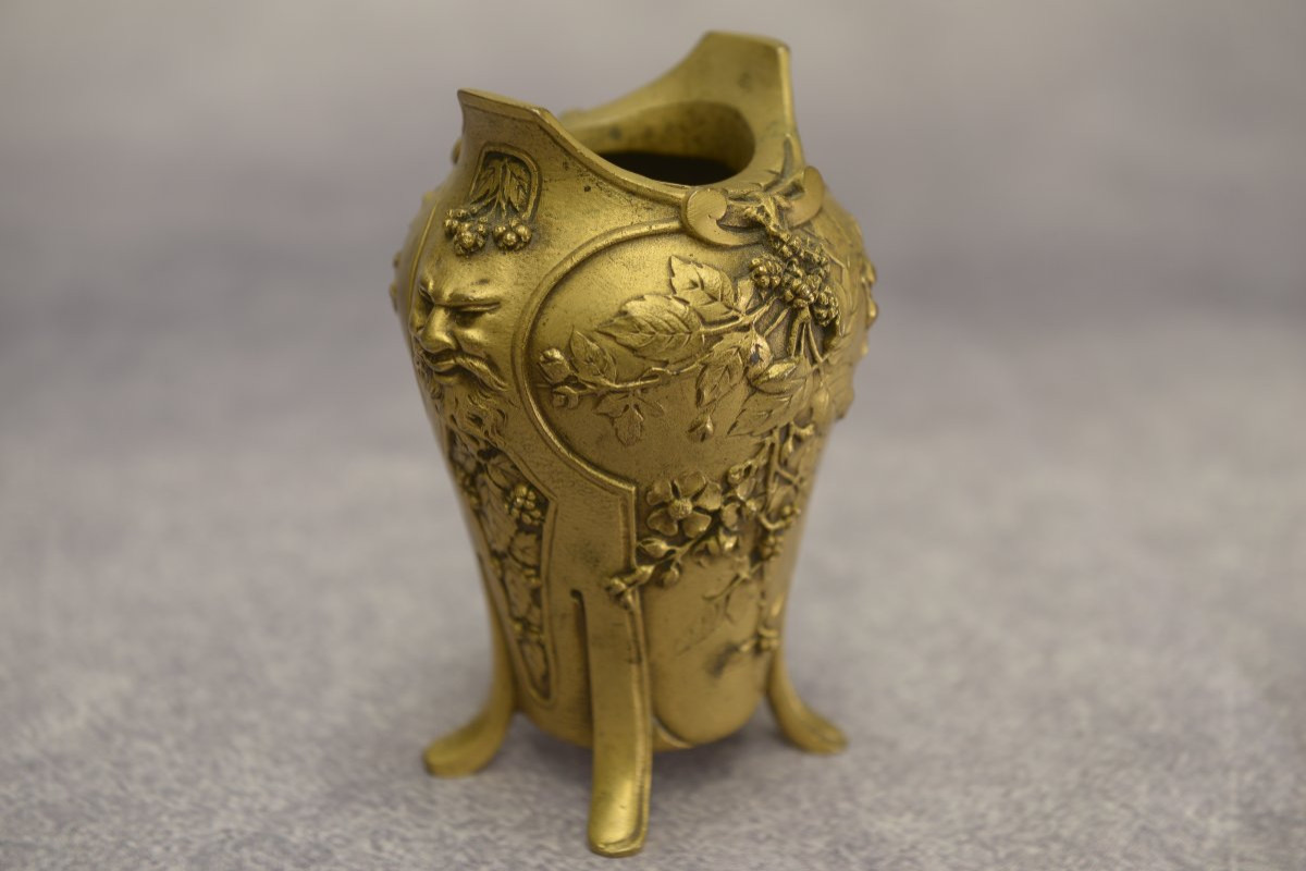 Art Nouveau Bronze Vase By Louchet Ciseleur - 1900s-photo-1