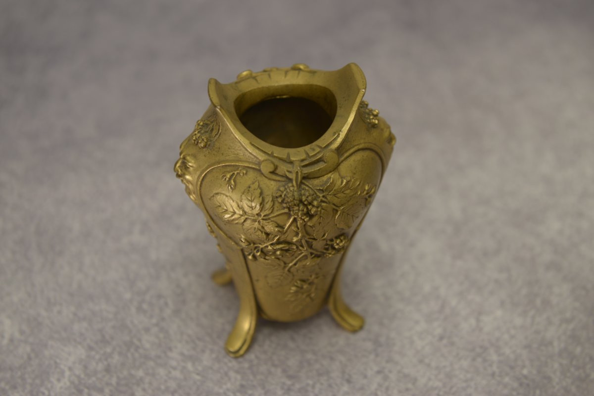 Art Nouveau Bronze Vase By Louchet Ciseleur - 1900s-photo-2
