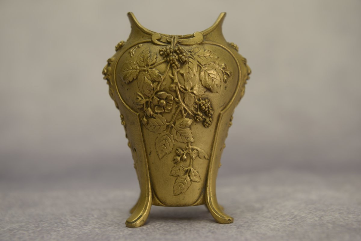Art Nouveau Bronze Vase By Louchet Ciseleur - 1900s-photo-3