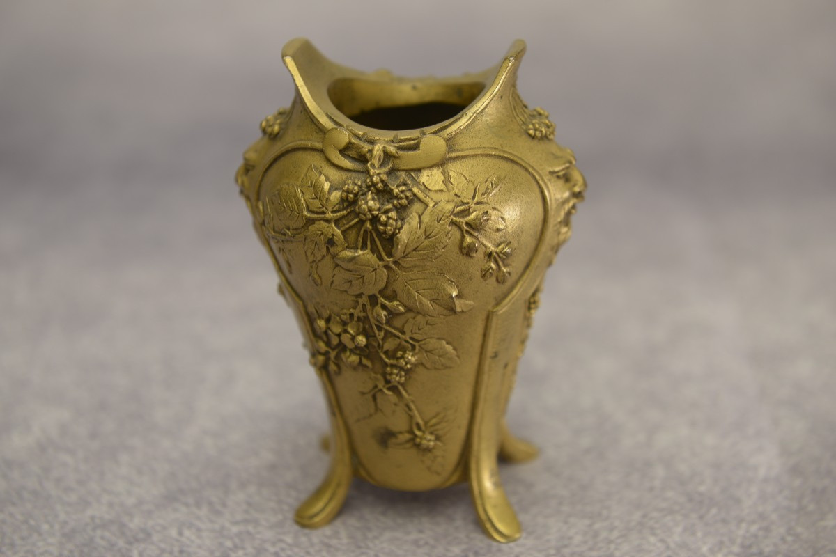 Art Nouveau Bronze Vase By Louchet Ciseleur - 1900s