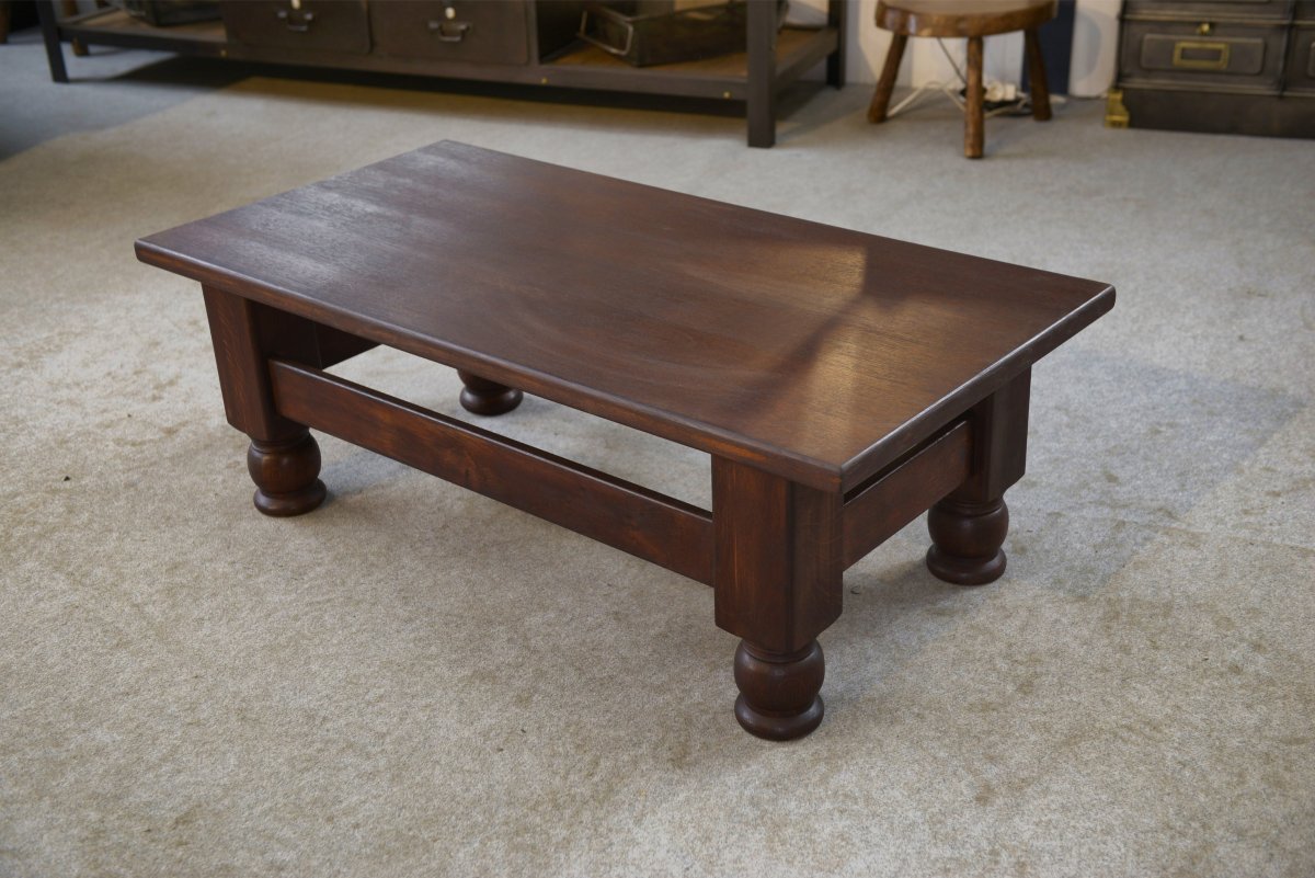 Table basse rustique en chêne 1960-photo-2