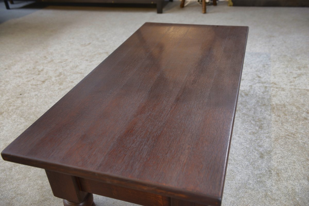 Table basse rustique en chêne 1960-photo-4