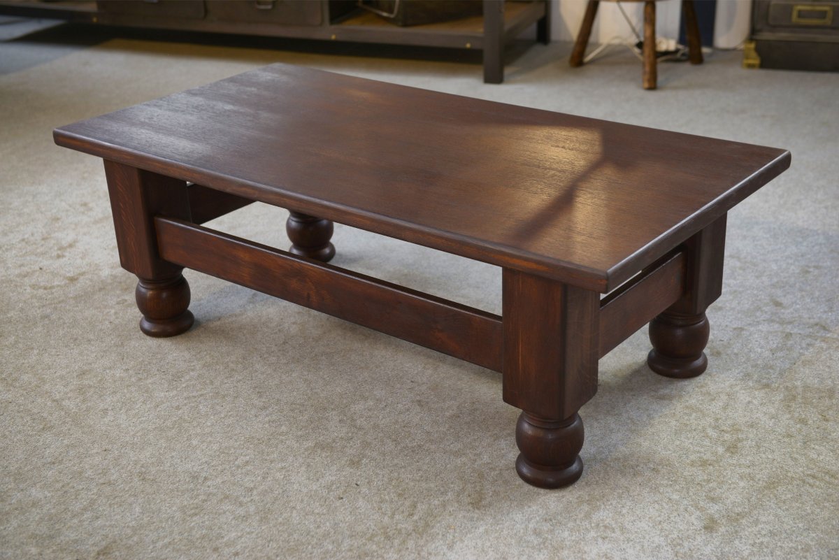 Table basse rustique en chêne 1960-photo-1