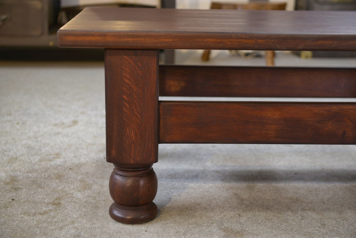 Table basse rustique en chêne 1960-photo-2