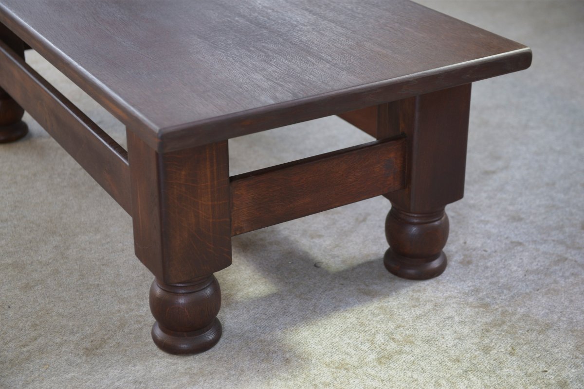 Table basse rustique en chêne 1960-photo-3