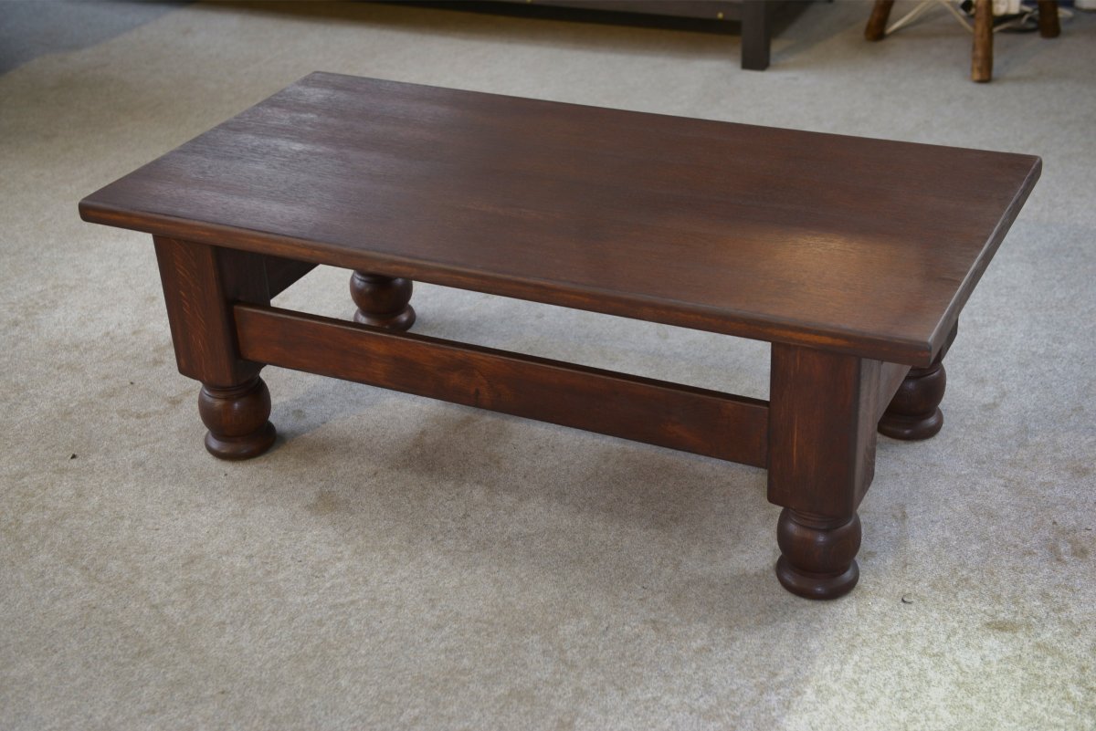 Table basse rustique en chêne 1960-photo-4