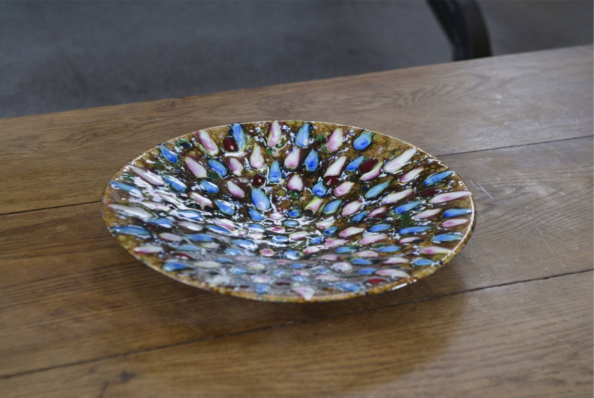 Colorful Enameled Metal Centerpiece 1970-photo-2