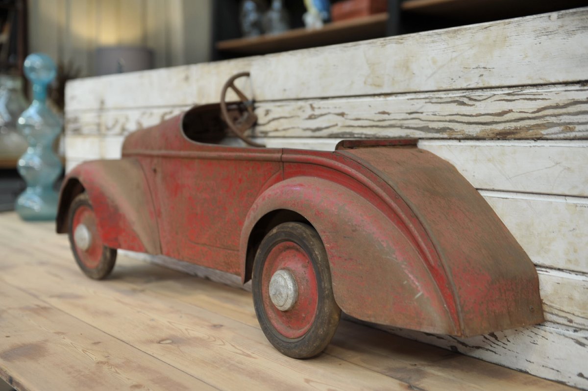 Ancienne Voiture jouet en tôle des années 1930-photo-4