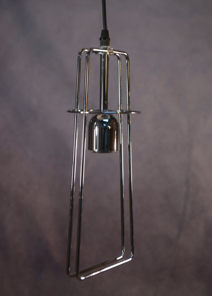 Suspension design métal laqué orange 1970's-photo-2