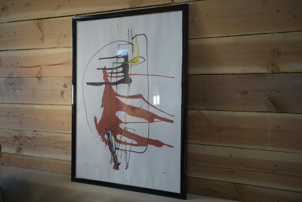 Mendocino Modern Art Lithograph Numbered 44/250 Signed Rives 20th Century-photo-2