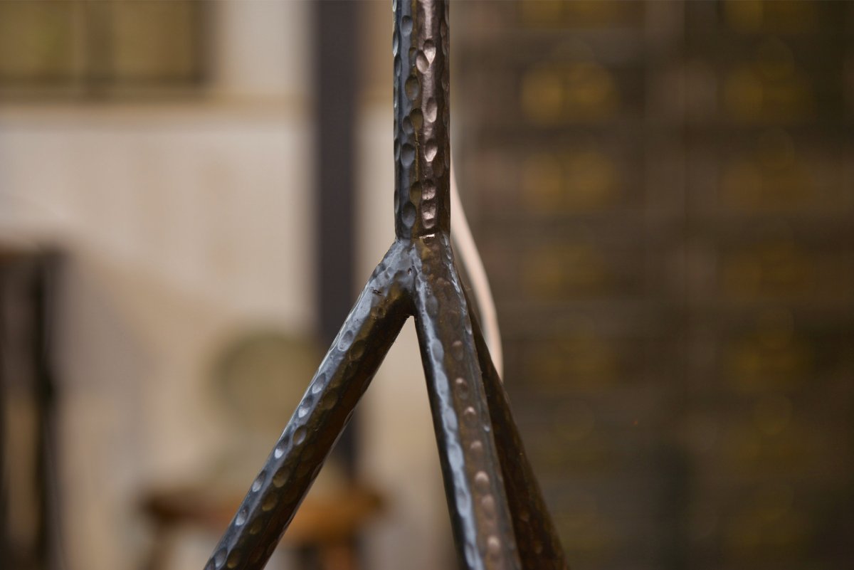 Large Wrought Iron Lamp In The Style Of The Ateliers Marolles 1950s-photo-4