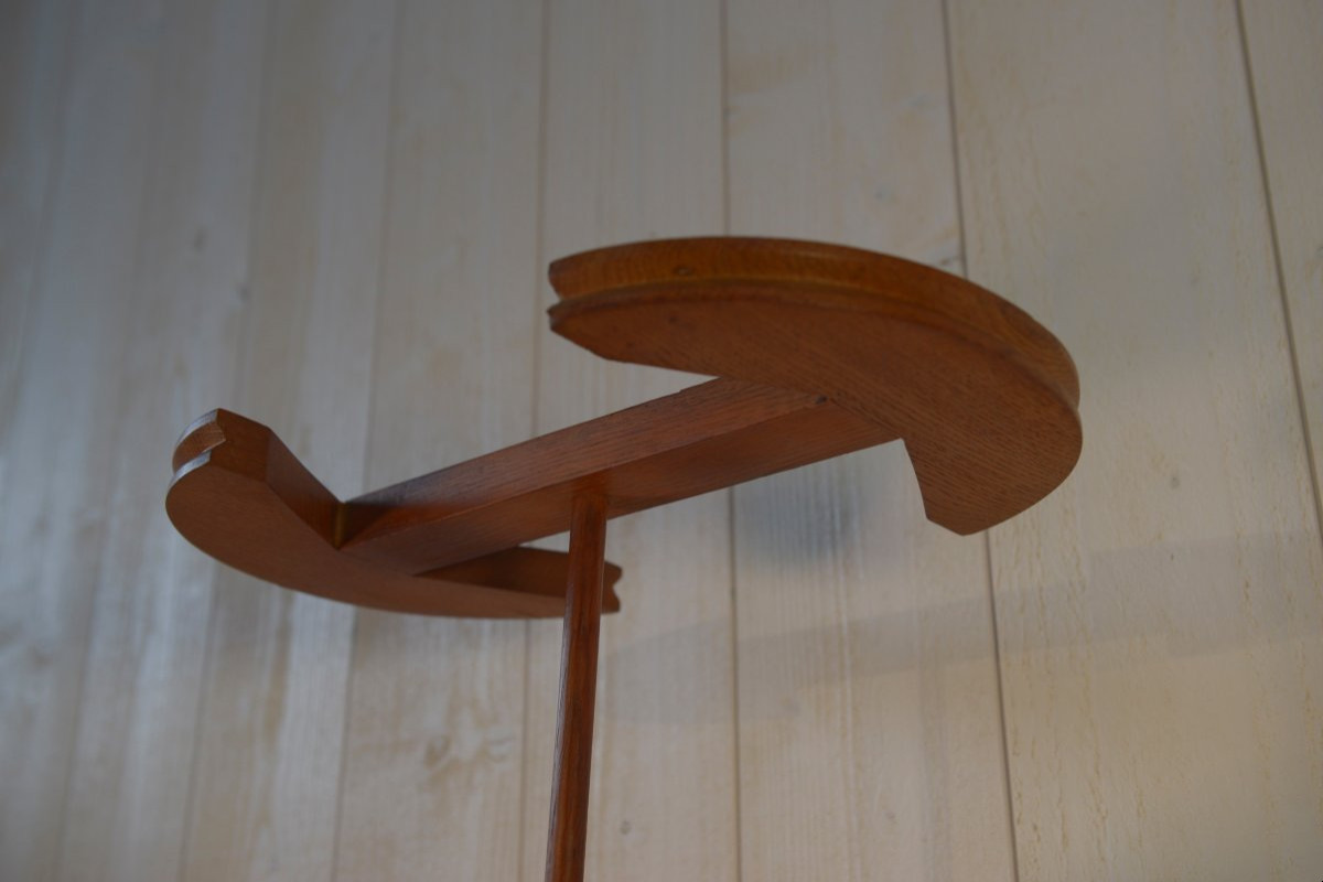 Solid Oak Wall Light By Guillerme Et Chambron And Ceramic By Danikowski 1950-photo-3