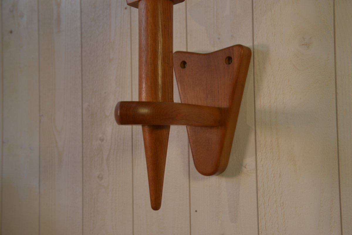 Solid Oak Wall Light By Guillerme Et Chambron And Ceramic By Danikowski 1950-photo-4