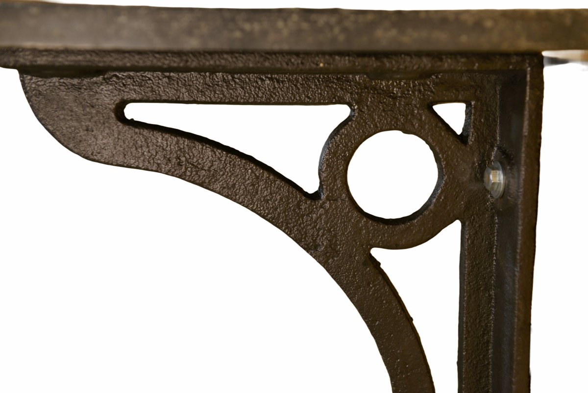 Cast Iron And Blue Stone Wall Console, France, 1950s-photo-3