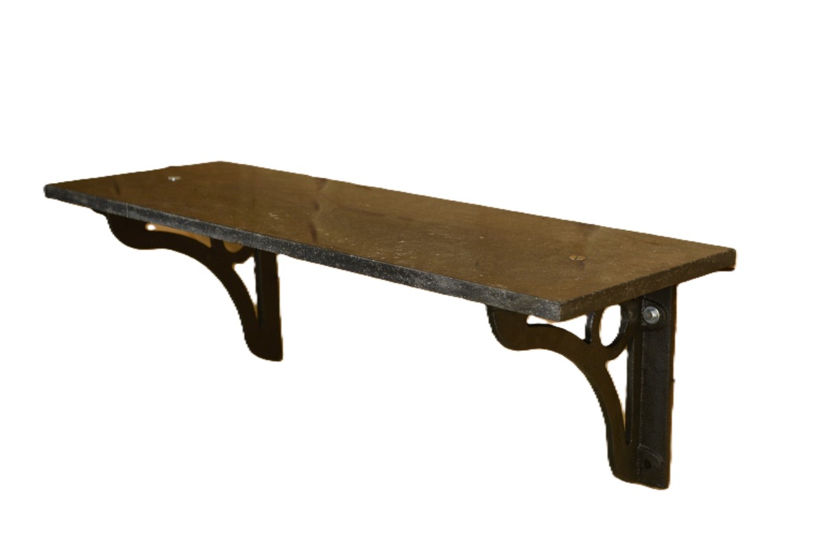 Cast Iron And Blue Stone Wall Console, France, 1950s