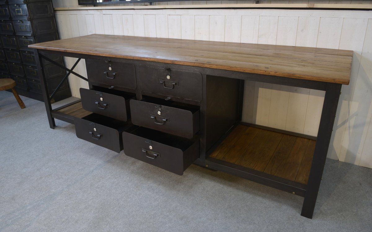 Large 1950s Industrial Counter-photo-4