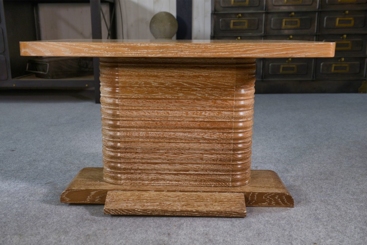 Table d'appoint en chêne massif attribué à Gaston Poisson 1960's-photo-4