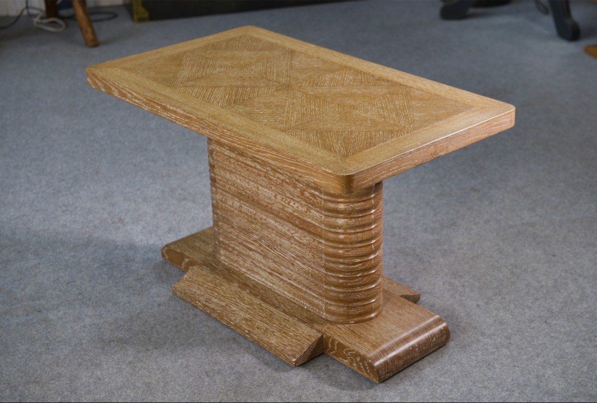 Table d'appoint en chêne massif attribué à Gaston Poisson 1960's
