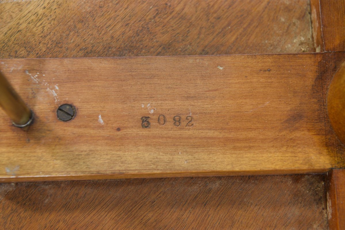 Table d'appoint circulaire en laiton, orme et loupe d'orme 1940's-photo-1
