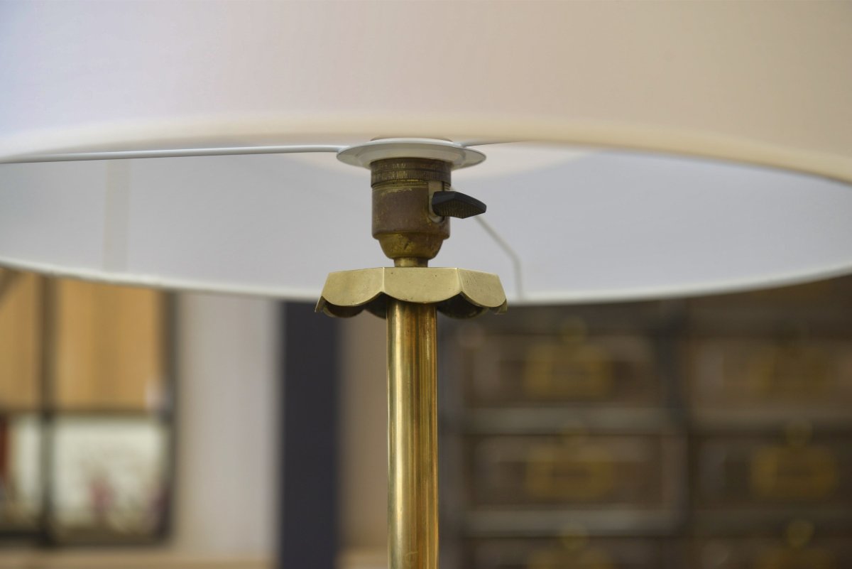 Lampadaire en laiton Art déco 1930's-photo-2