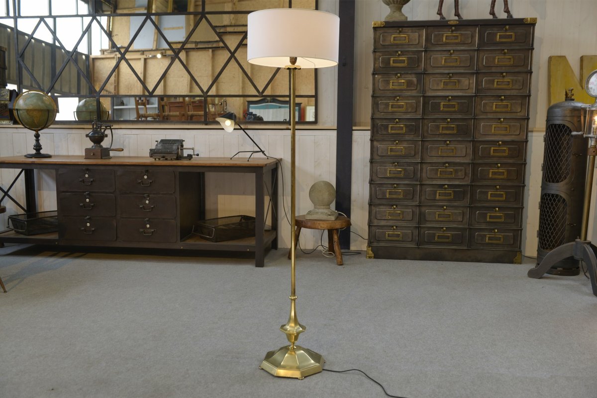 Lampadaire en laiton Art déco 1930's-photo-3