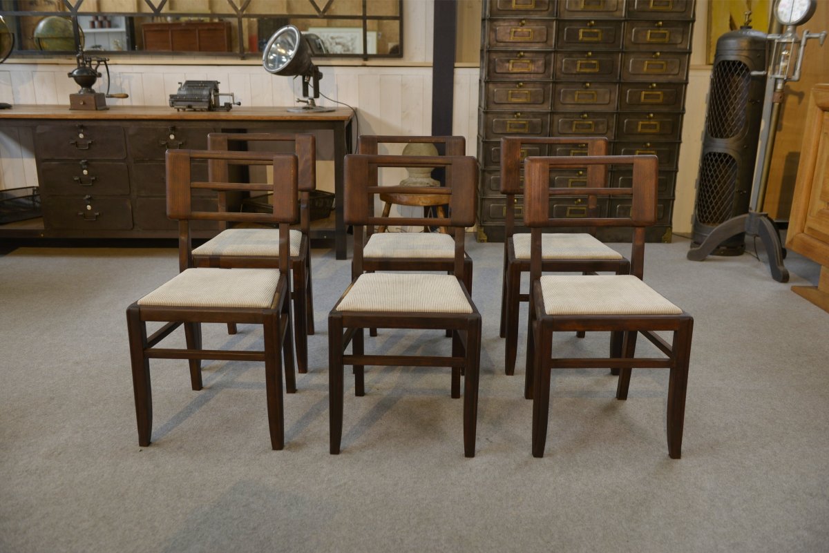 Ensemble de 6 chaises par Pierre Cruege 1960's-photo-2