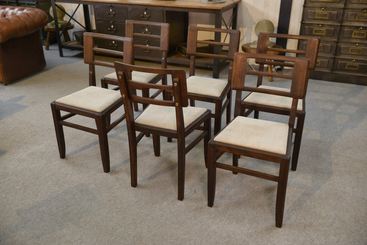 Ensemble de 6 chaises par Pierre Cruege 1960's-photo-2