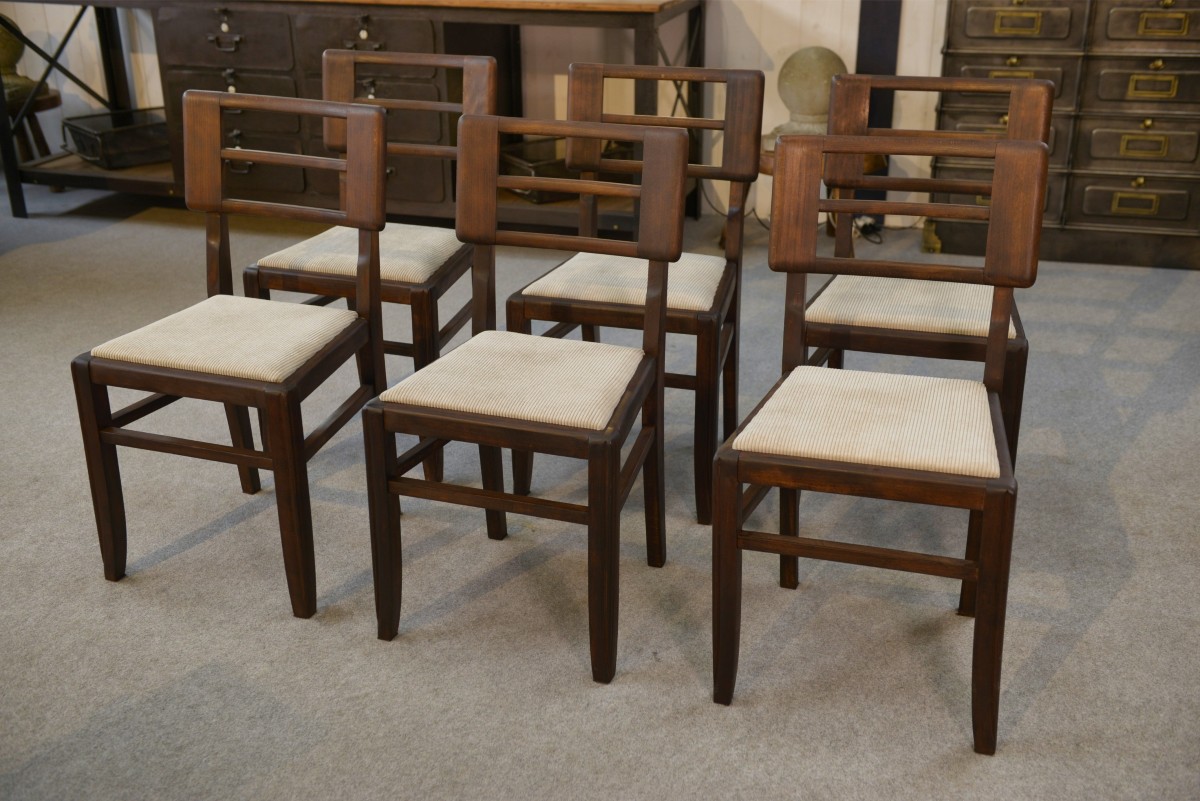 Ensemble de 6 chaises par Pierre Cruege 1960's