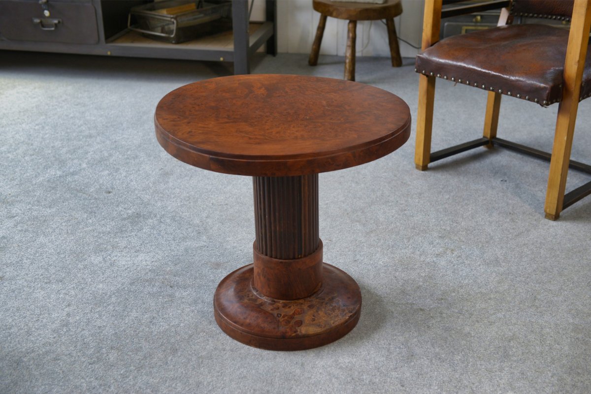 Art Deco Pedestal Table Attributed To Jules Leleu 1930s-photo-4