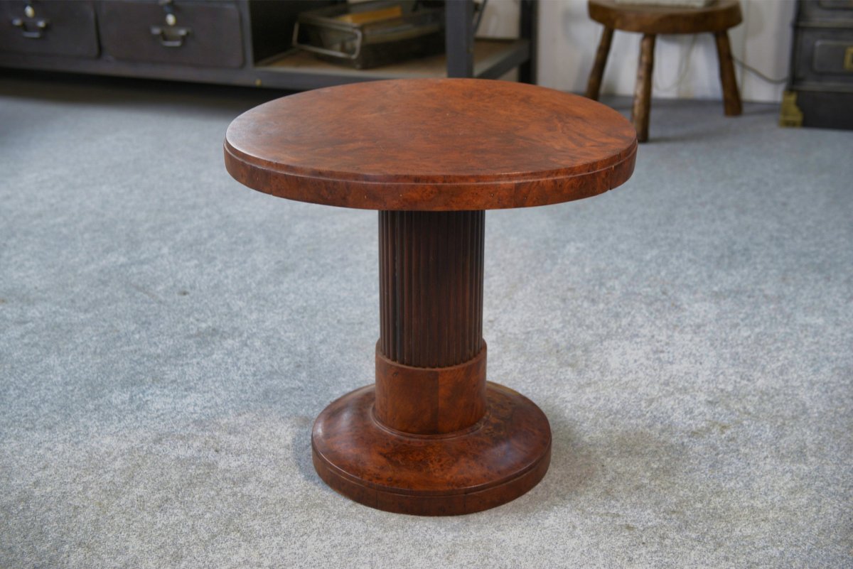 Art Deco Pedestal Table Attributed To Jules Leleu 1930s-photo-2