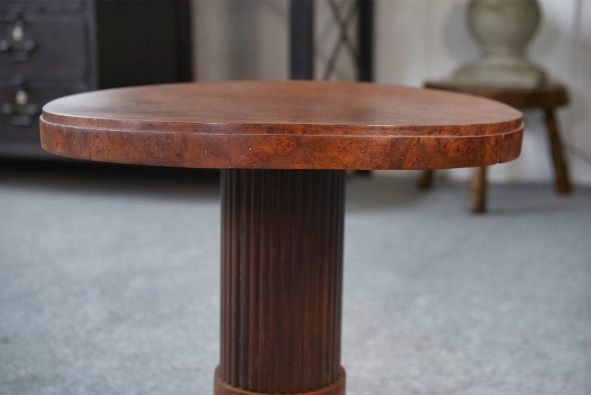 Art Deco Pedestal Table Attributed To Jules Leleu 1930s-photo-3