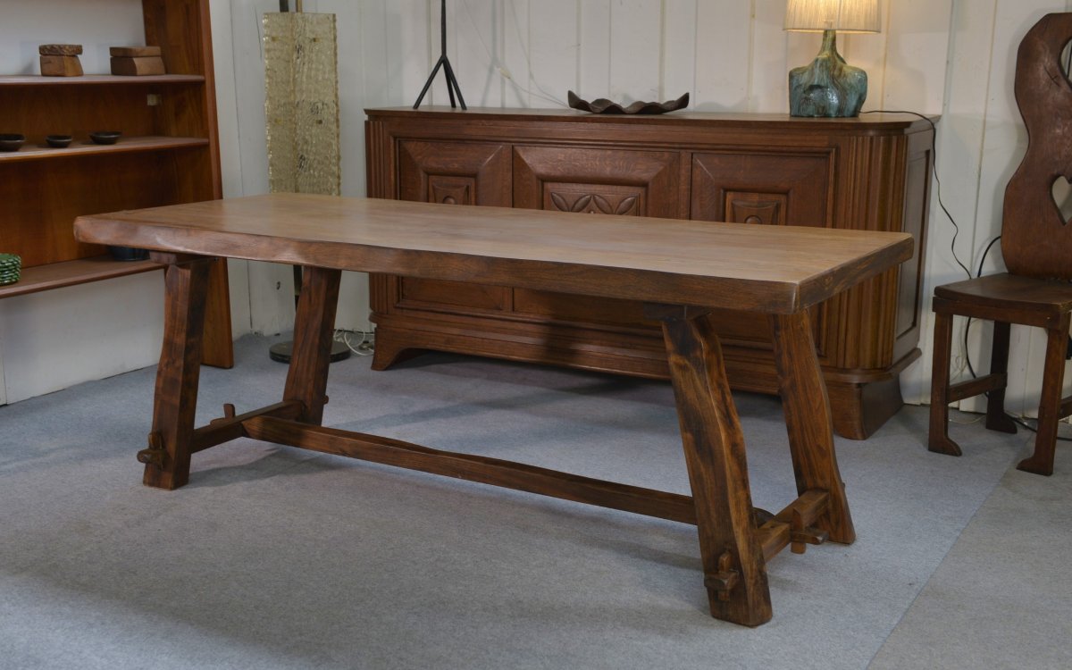 Brutalist Table Set With Bench-photo-4
