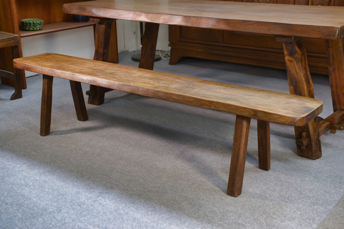 Brutalist Table Set With Bench-photo-1
