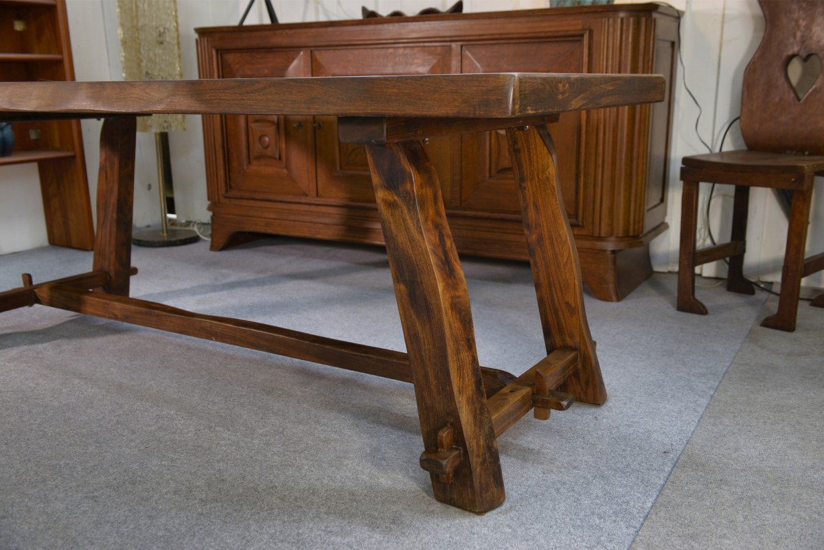 Brutalist Table Set With Bench-photo-3