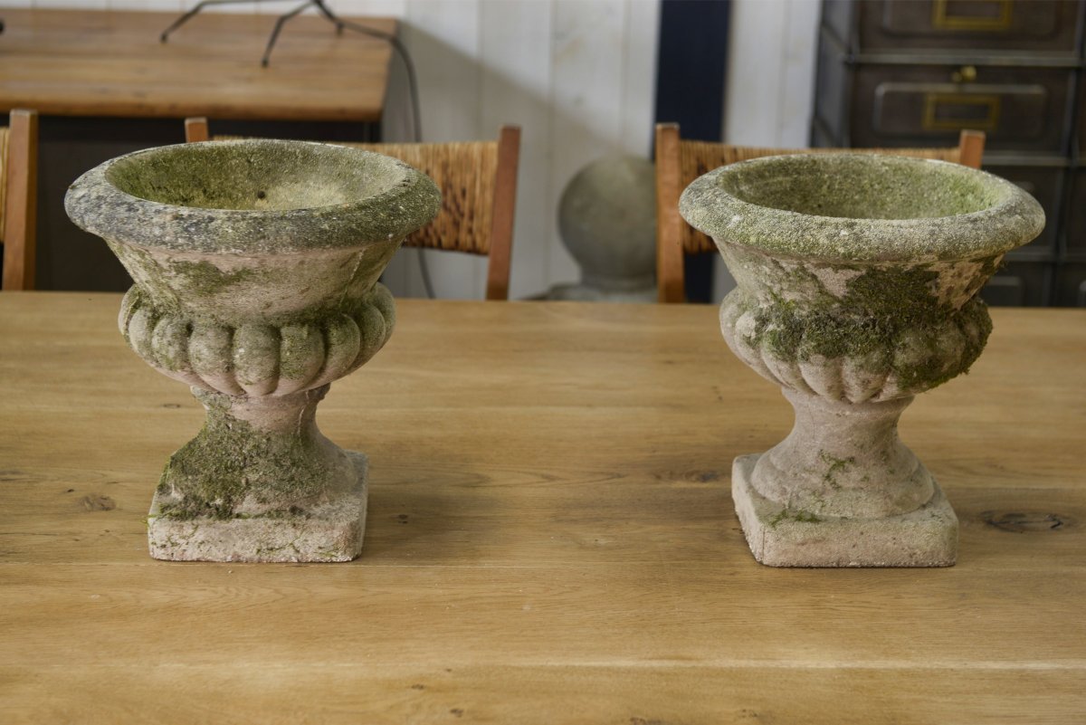 Pair Of Medici Vases In Reconstituted Stone, 20th Century-photo-2
