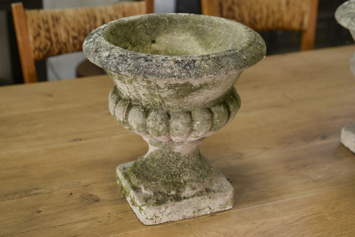 Pair Of Medici Vases In Reconstituted Stone, 20th Century-photo-4