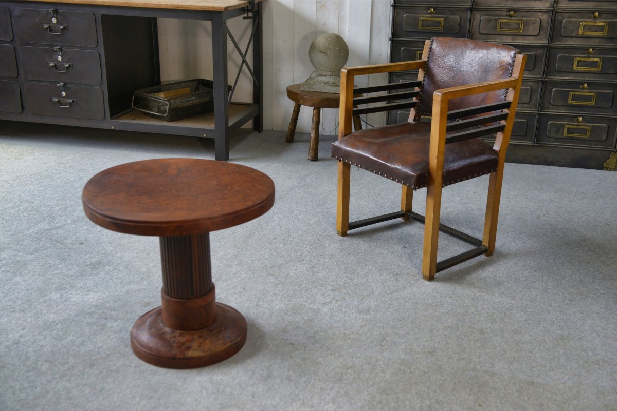 Modern Leather Armchair From The 1940s-photo-2