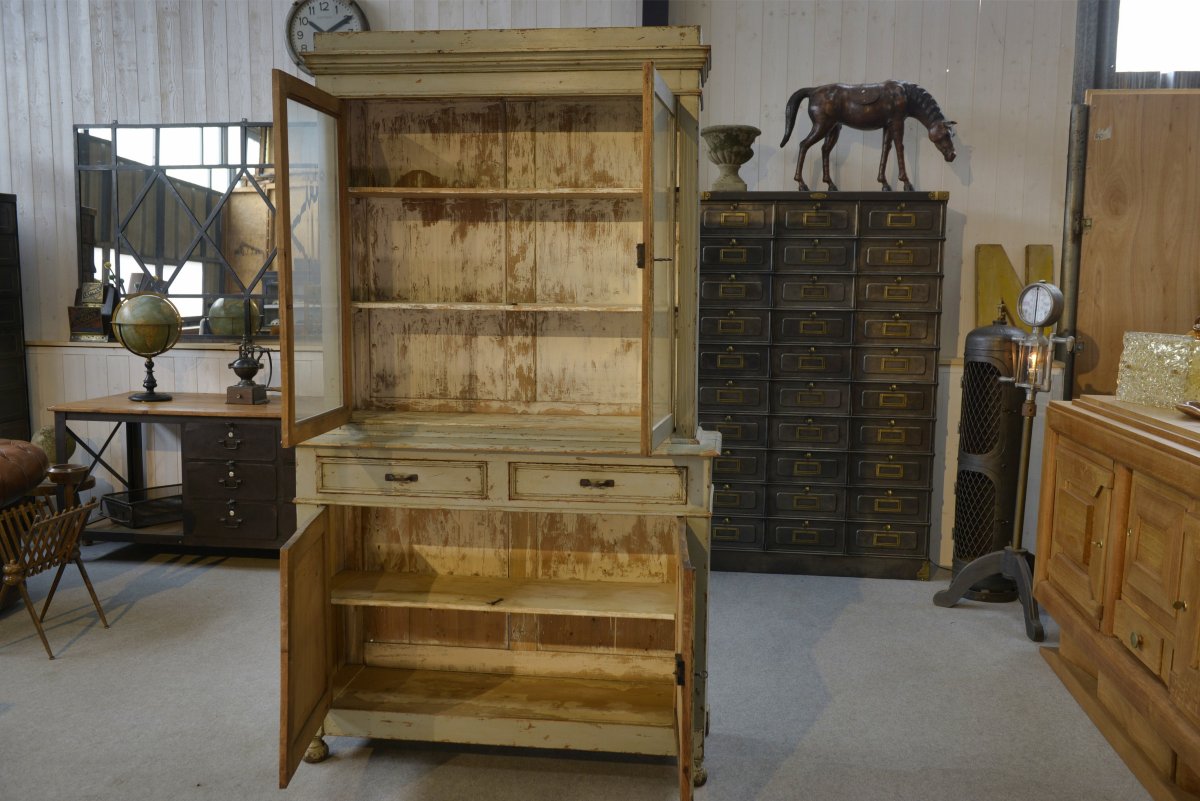 1960s Grey Patinated 2-part Sideboard-photo-4