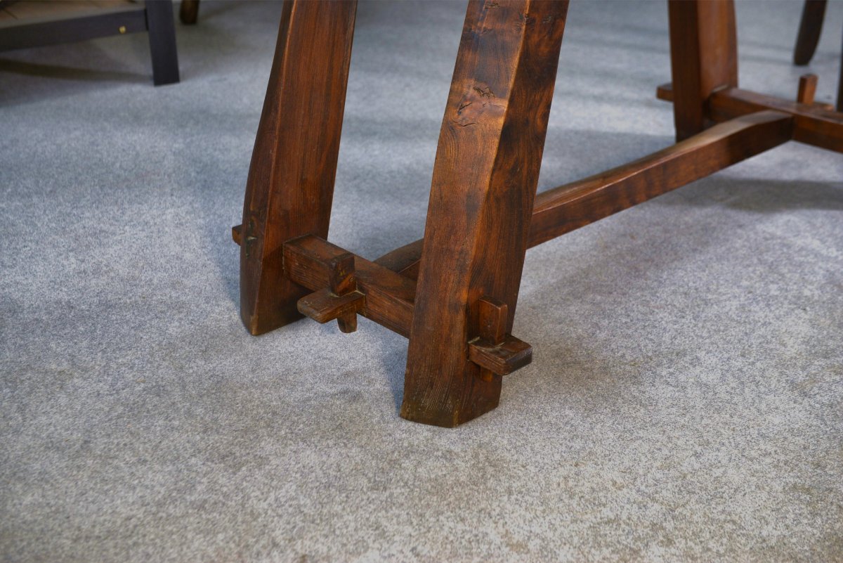 Brutalist Small Table Set With Bench-photo-6