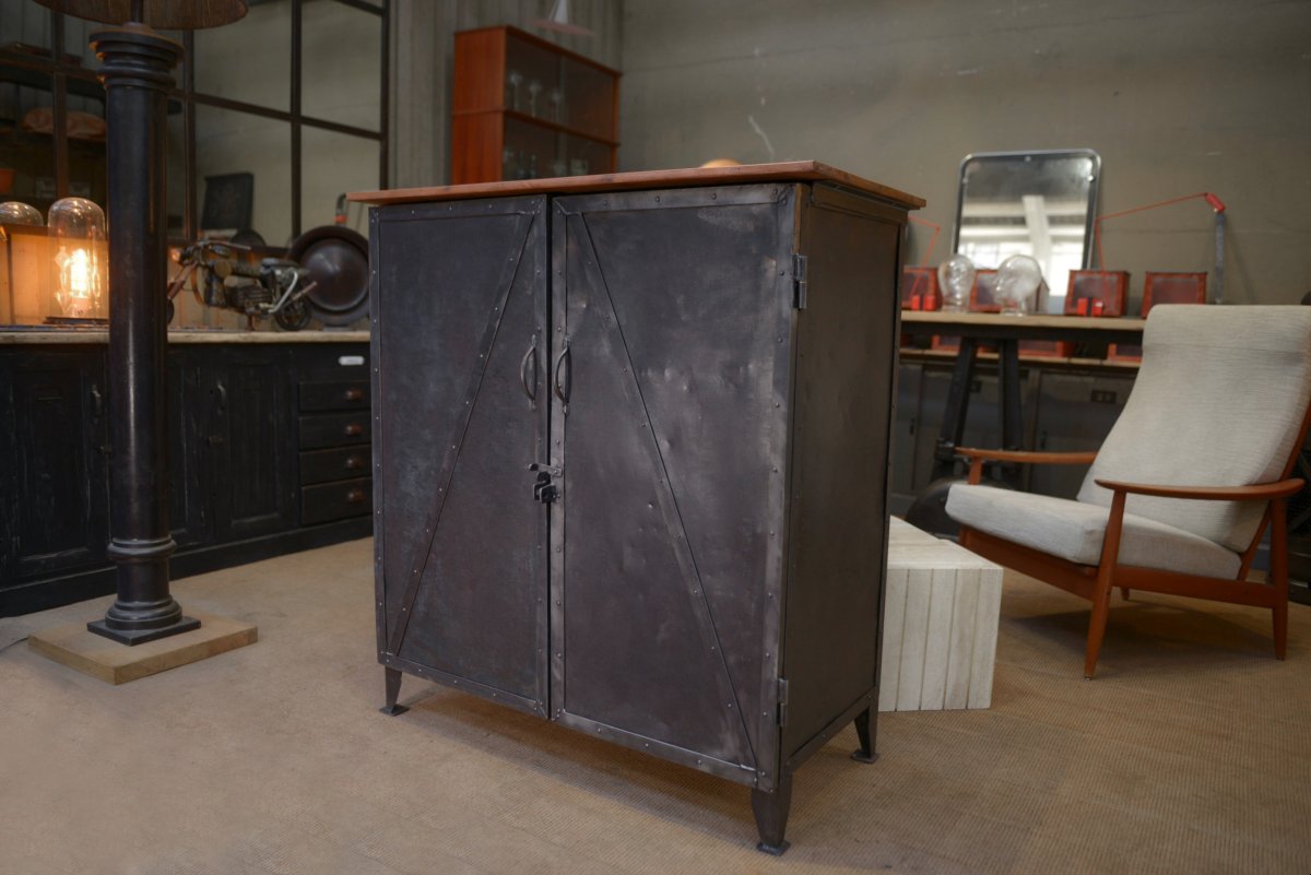 Riveted Metal Sideboard From The 1940s-photo-2