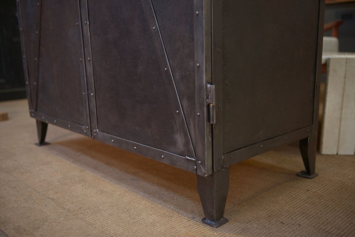 Riveted Metal Sideboard From The 1940s-photo-2