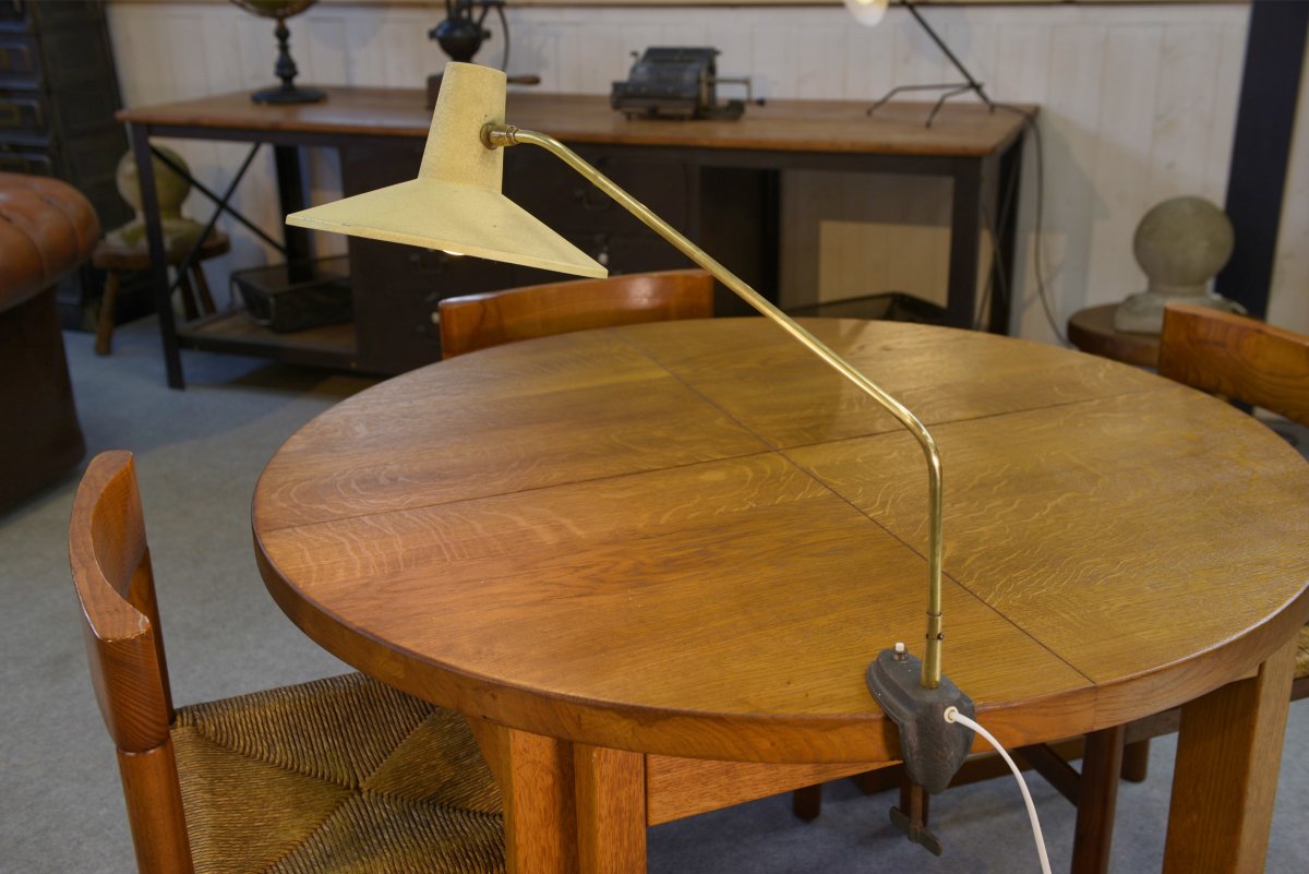 Lampe de bureau avec pince étau origine allemande 1960's-photo-1
